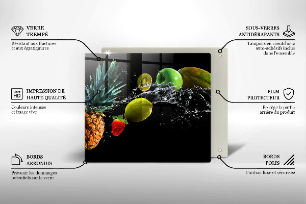 Tábua de cortar alimentos Fruta na água