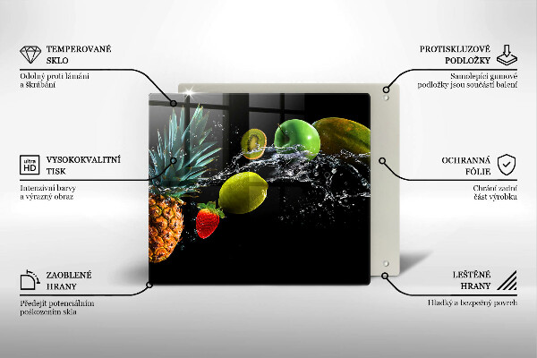 Tábua de cortar alimentos Fruta na água