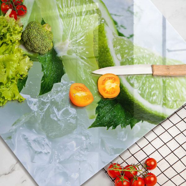 Tábua de cortar alimentos Limão, hortelã e gelo