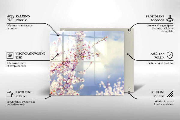 Tábua de cortar de vidro Árvore florida