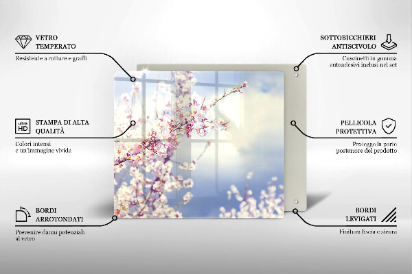 Tábua de cortar de vidro Árvore florida