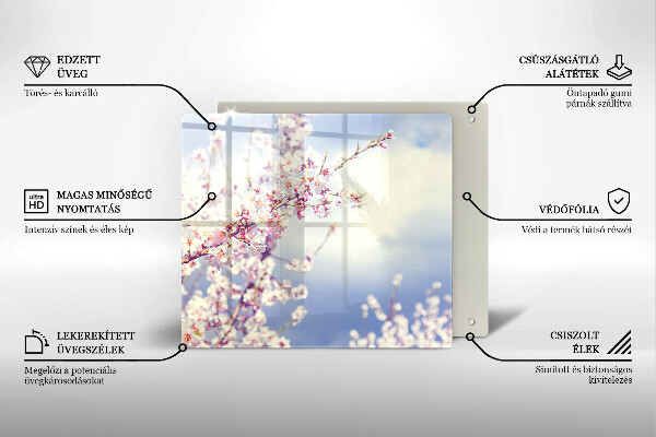 Tábua de cortar de vidro Árvore florida