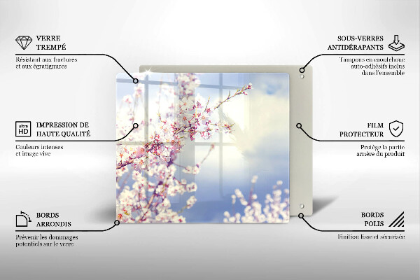 Tábua de cortar de vidro Árvore florida