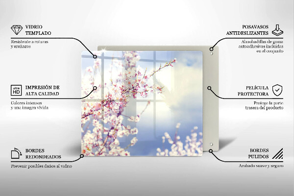 Tábua de cortar de vidro Árvore florida