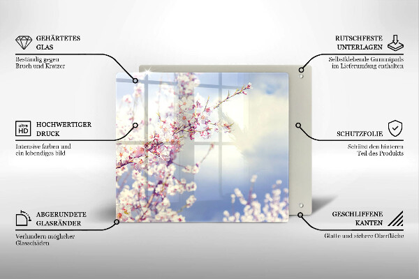 Tábua de cortar de vidro Árvore florida