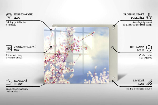 Tábua de cortar de vidro Árvore florida