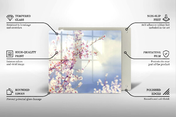 Tábua de cortar de vidro Árvore florida