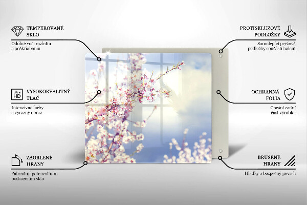 Tábua de cortar de vidro Árvore florida