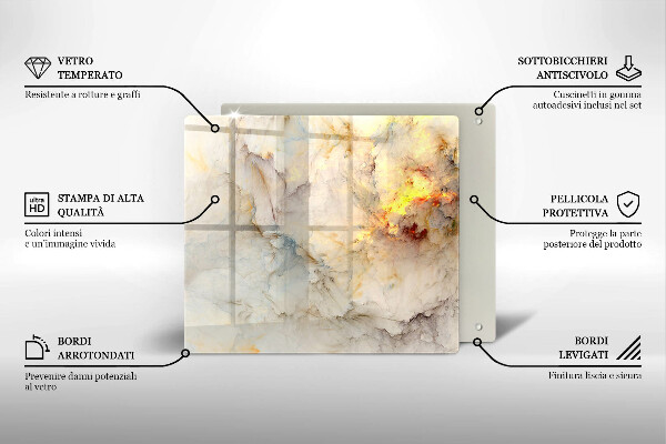 Tábua de cortar alimentos Textura de mármore com ouro