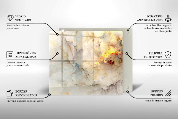 Tábua de cortar alimentos Textura de mármore com ouro