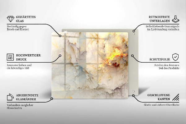 Tábua de cortar alimentos Textura de mármore com ouro