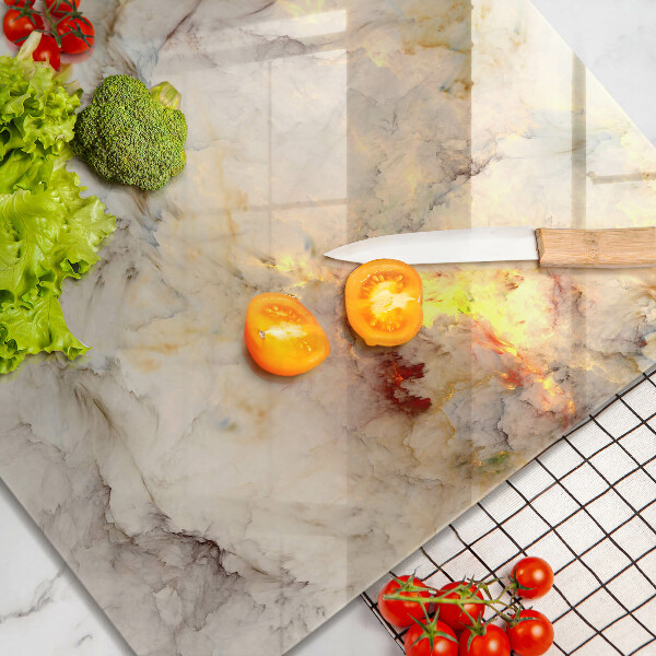 Tábua de cortar alimentos Textura de mármore com ouro