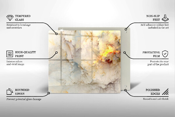 Tábua de cortar alimentos Textura de mármore com ouro