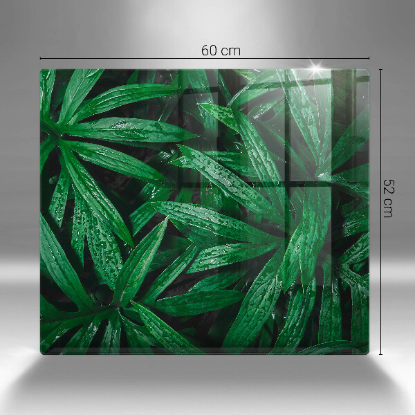 Tábua de corte de vidro Folhas de plantas