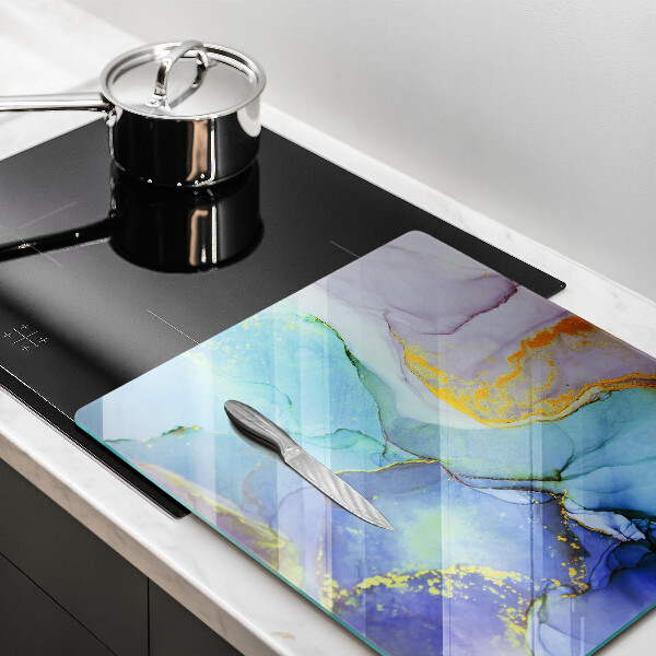 Tábua de corte de vidro Ouro em pedra rachada