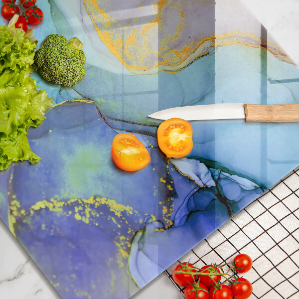 Tábua de corte de vidro Ouro em pedra rachada