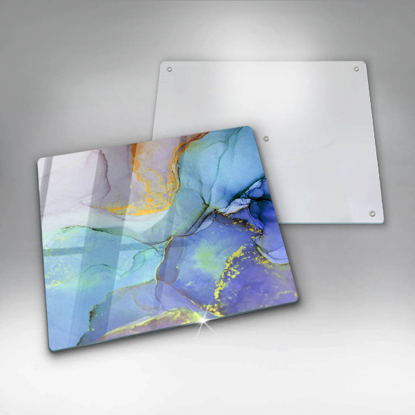 Tábua de corte de vidro Ouro em pedra rachada