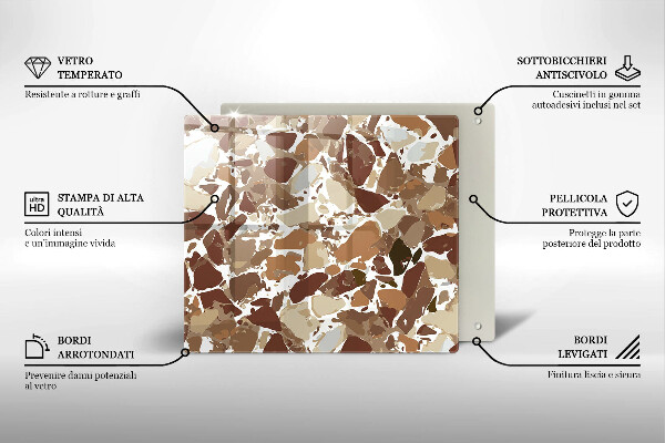 Tábua de cortar Pontos decorativos de pedra