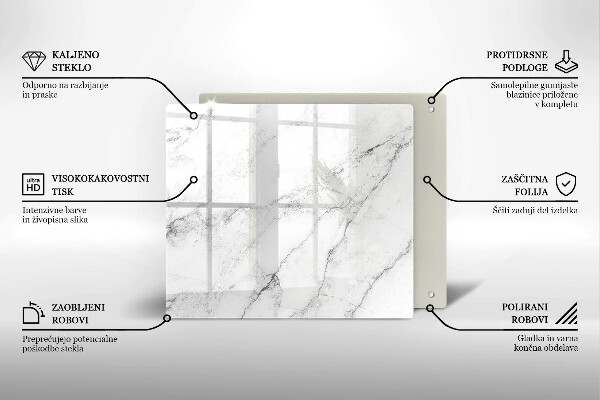 Tábua de corte de vidro Textura de mármore elegante