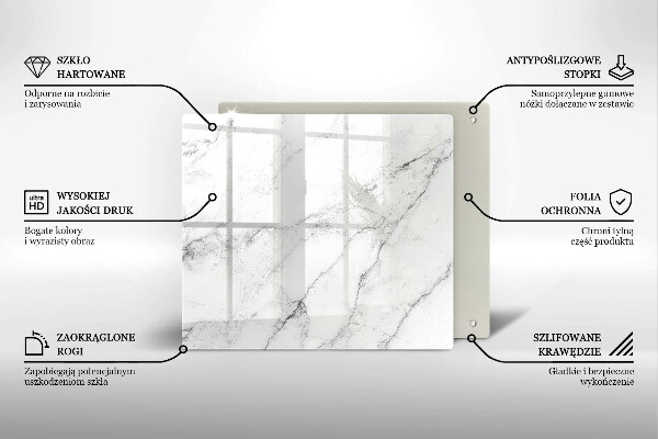 Tábua de corte de vidro Textura de mármore elegante