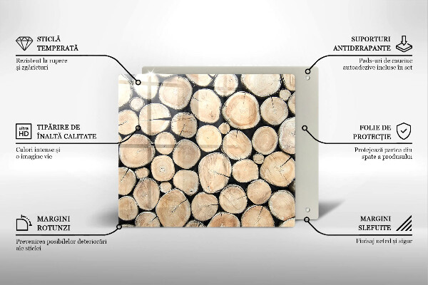 Tábua de vidro Troncos de árvores de madeira