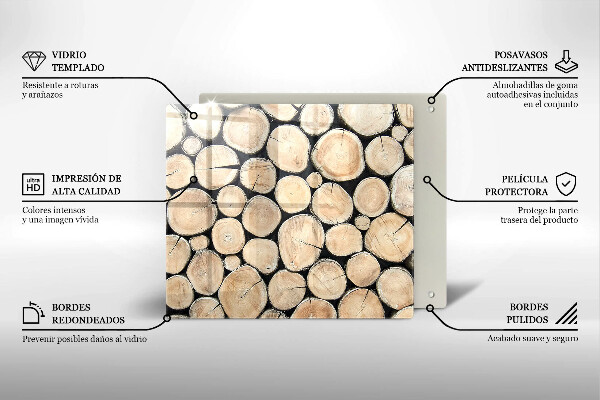 Tábua de vidro Troncos de árvores de madeira