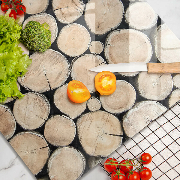 Tábua de vidro Troncos de árvores de madeira