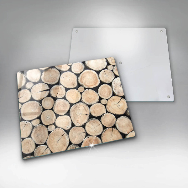 Tábua de vidro Troncos de árvores de madeira