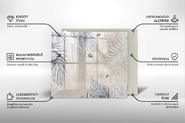 Tábua de corte de vidro Folhas sutis