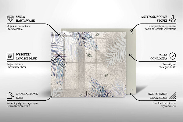 Tábua de corte de vidro Folhas sutis