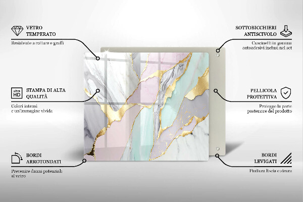 Tábua corte Mármore pastel