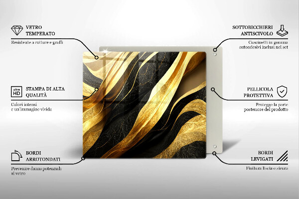 Tábua de corte de vidro Abstração elegante