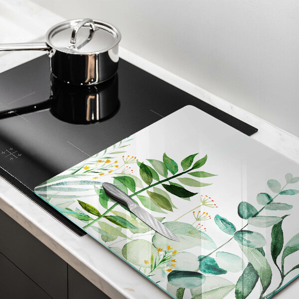 Tábua de vidro Ilustração de folhas de plantas