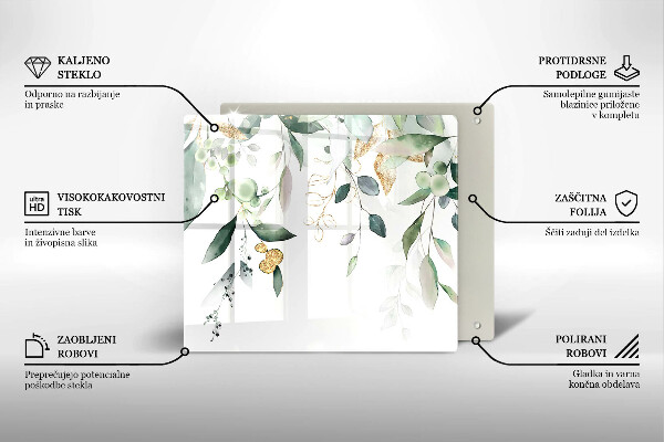 Tábua para cozinha Folhas de aquarela