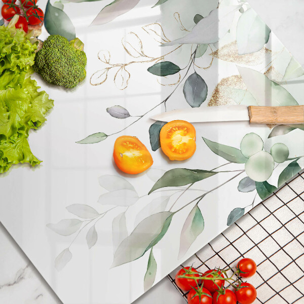 Tábua para cozinha Folhas de aquarela