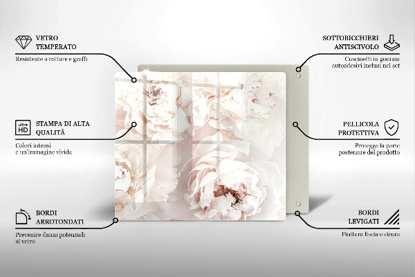 Tábua corte Peônias pastéis