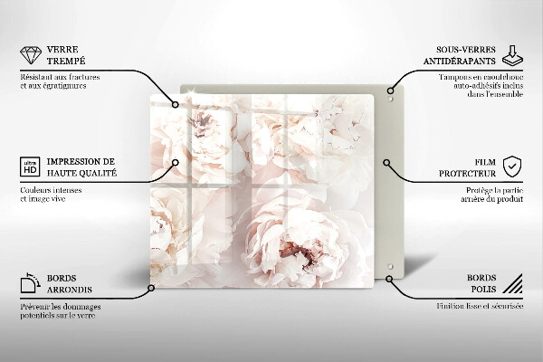 Tábua corte Peônias pastéis