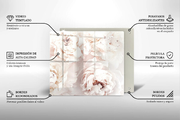 Tábua corte Peônias pastéis