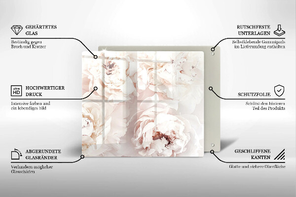 Tábua corte Peônias pastéis