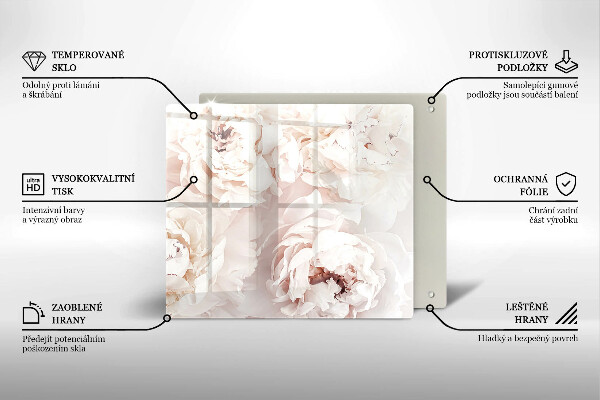 Tábua corte Peônias pastéis