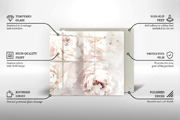 Tábua corte Peônias pastéis