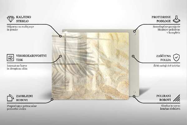 Tábua cozinha Folhas de palmeira e areia