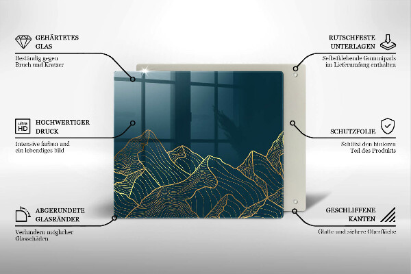 Tábua de cortar de vidro Montanhas abstratas