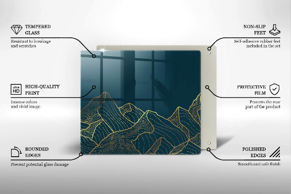 Tábua de cortar de vidro Montanhas abstratas