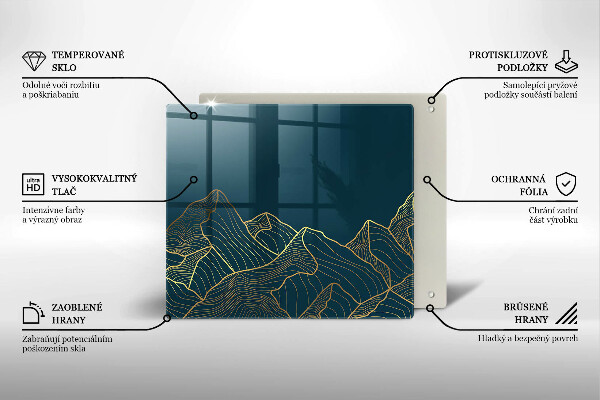 Tábua de cortar de vidro Montanhas abstratas