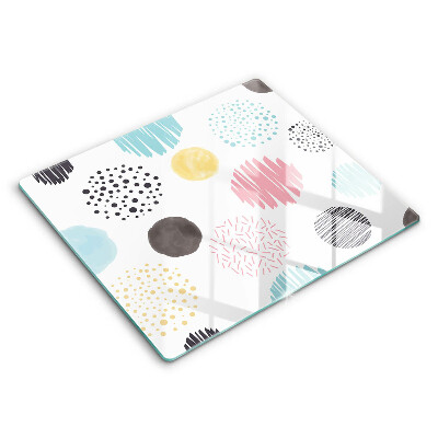 Tábua de vidro Formas pintadas