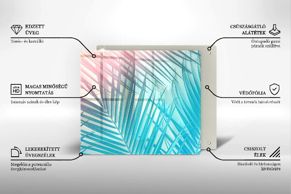 Tábua de corte de vidro Folhas pastéis