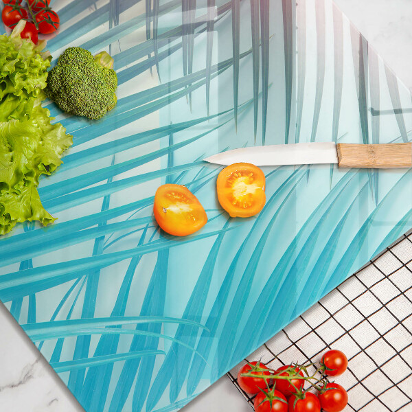 Tábua de corte de vidro Folhas pastéis