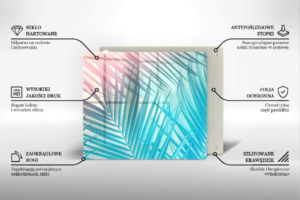 Tábua de corte de vidro Folhas pastéis