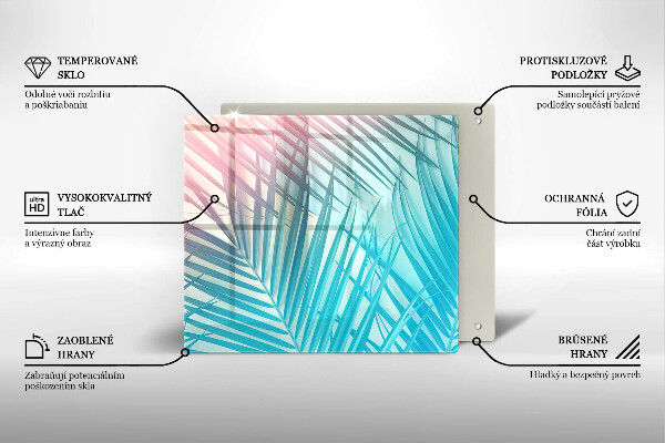 Tábua de corte de vidro Folhas pastéis